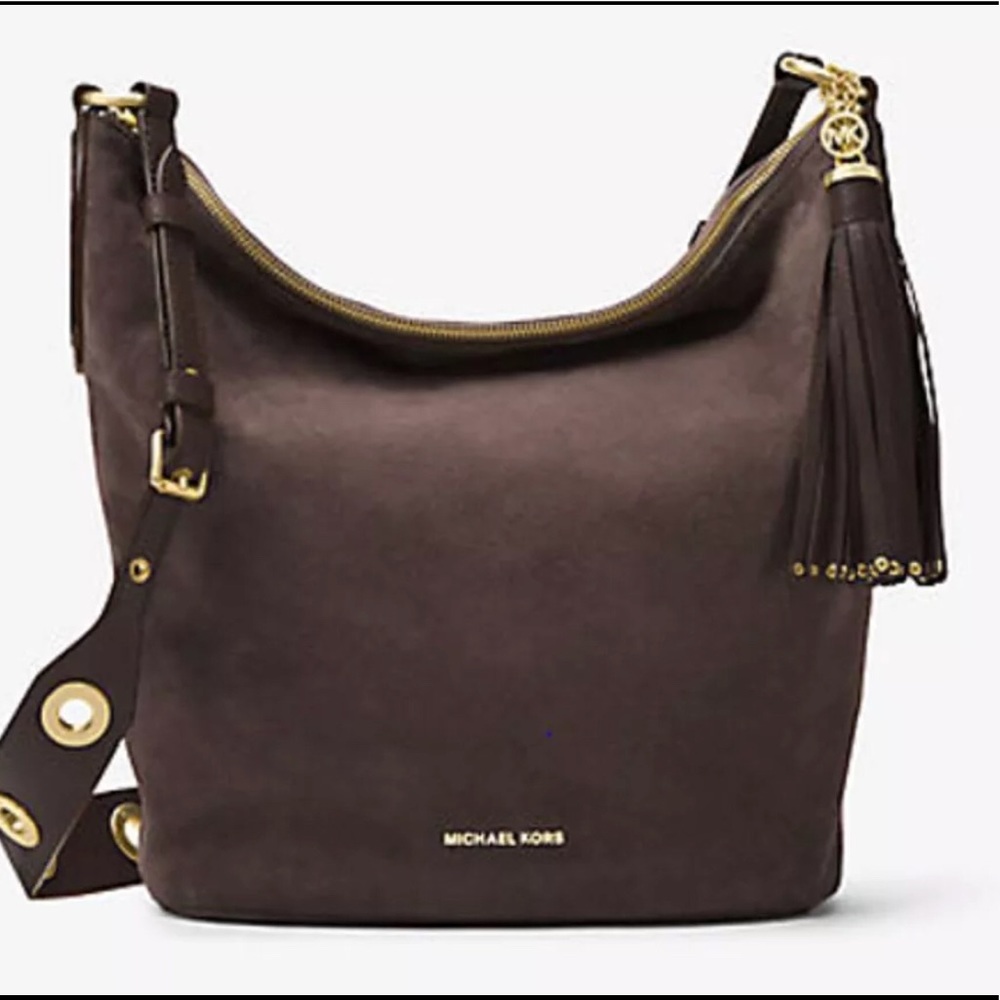 Michael Kors Brooklyn suede feedbag